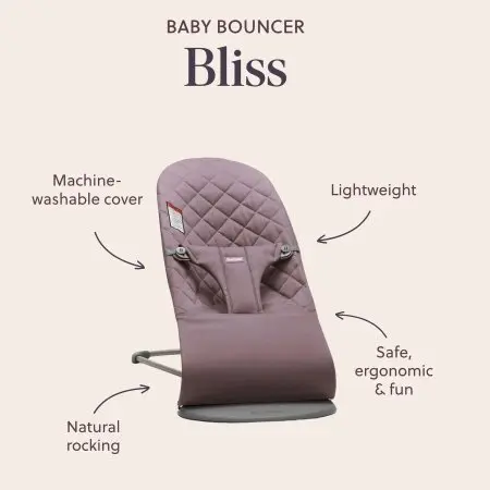 babybjorn Bouncer Bliss, Woven, Light Gray Melange