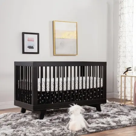 Hudson 3 in 1 Crib with Toddler Rail Black
