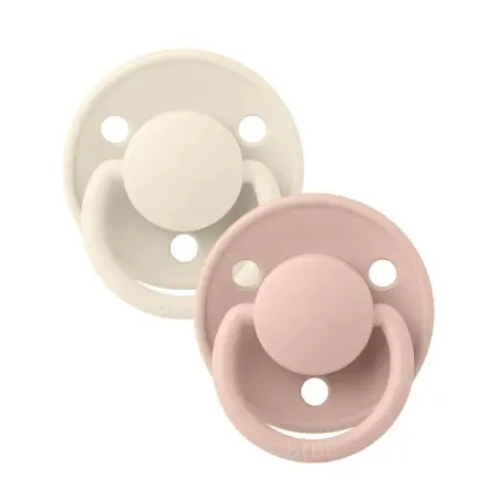 Bibs	De Lux Silicone Pacifier 2 Pack - One Size - Ivory/Blush	150215 5713795200603 Tjskids.com
