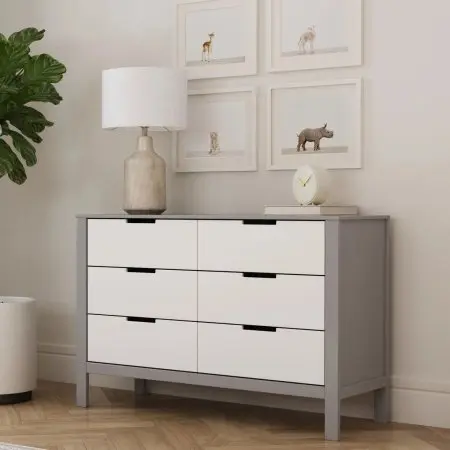 Colby 6 Drawer Dresser - Grey/White