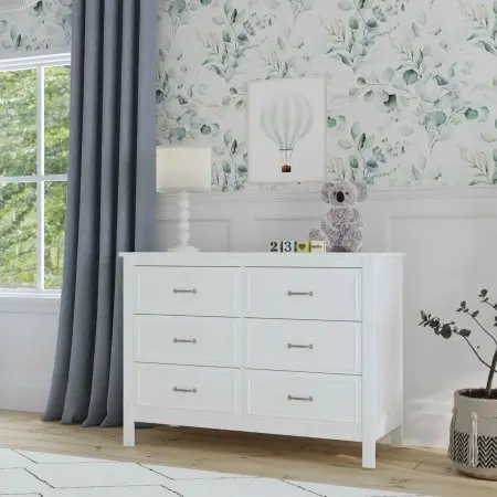 Davinci Charlie 6 Drawer Double Dresser White