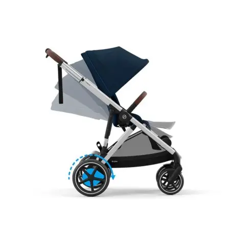 Cybex eGazelle S - Silver Frame with Ocean Blue Seat	524000533 Tjskids.com