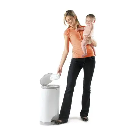 Dekor Eko Plus White Diaper Pail 2-12221 894433002874 Tjskids.com