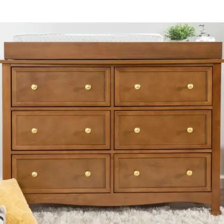 Davinci - Kalani 6 Drawer Double Wide Dresser Chestnut 048517818831 Tjskids.com