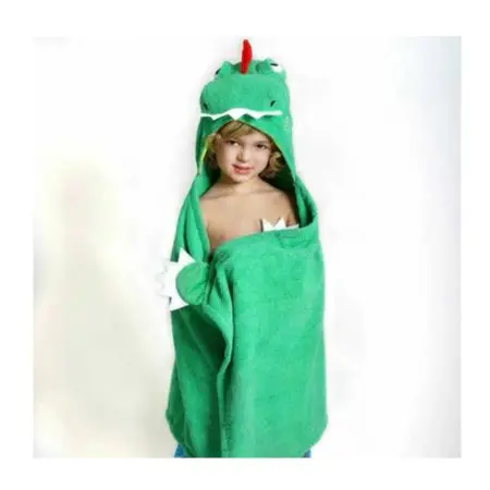 Zoocchini Kids Plush Terry Hooded Bath Towel - Dinosaur	ZOO020 Tjskids.com