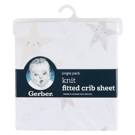 Gerber Knit Crib Sheet - Celestial - Stars GCW51019	13618469015 Tjskids.com