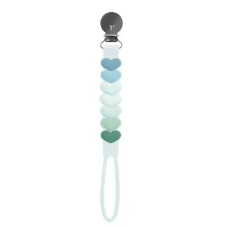 Loulou Lollipop Silicone Pacifier Clip - Beadless Sweetheart Blue