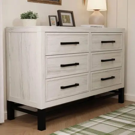 Namesake Newbern 6-Drawer Assembled Dresser - White Dirftwood