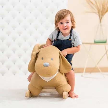 Nattou Rocking Dog Charlie - caramel