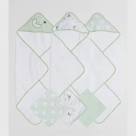Piccolo Bambino 6 Pack Towel & Washcloth Set Green