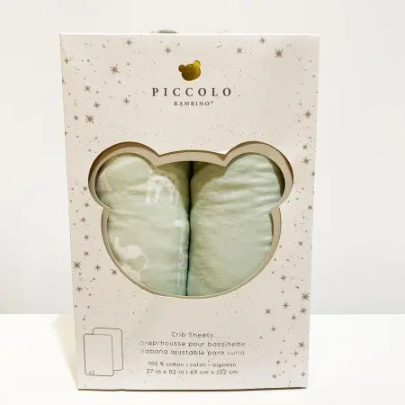 Piccolo Bambino Jersey 2 Pack Crib Sheet - green