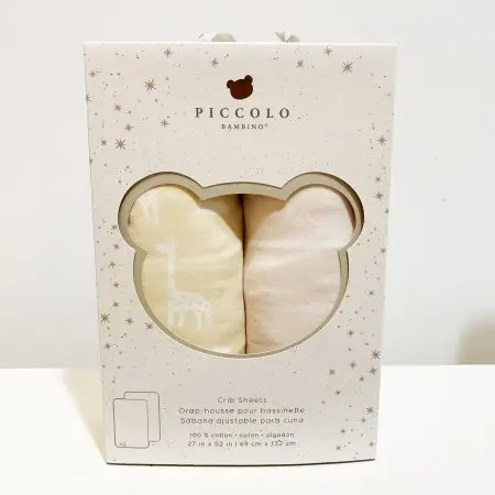 Piccolo Bambino Jersey 2 Pack Crib Sheet - Pink