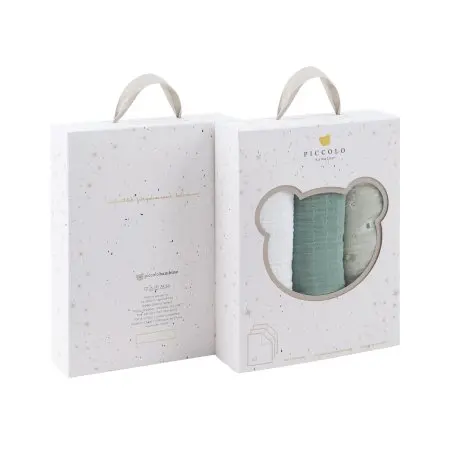 Piccolo Bambino Muslin Swaddle 3 Pack - Green