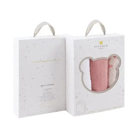 PICCOLO BAMBINO Muslin Swaddle 3 Pack - Pink