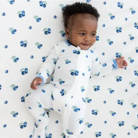Kyte Baby Printed Zippered Footie - Blueberry Tjskids.com
