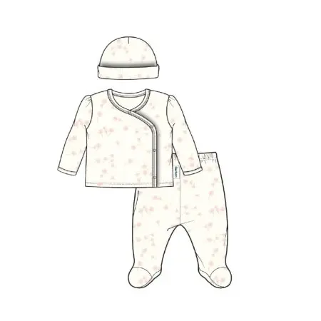 Gerber 3 Piece Side Snap Sets - Dandelions 0-3m	GCW503862 13618409530 Tjskids.com