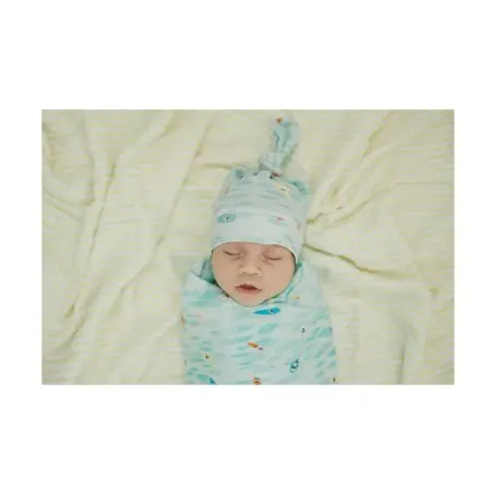 Loulou Lollipop Top Knot Beanie Tencel - Kayak	BA7002U.KYK.7 825754036569 Tjskids.com