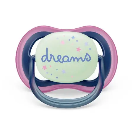 Avent Ultra Air Pacifier Night 2 Pack - 6-18M - Star/Dream	PASCF37614 75020105509 Tjskids.com