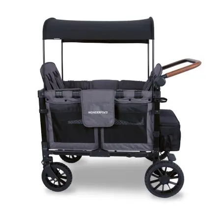 W4 LUXE Premium Quad Stroller - Charcoal Gray with Black Frame tjskids.com