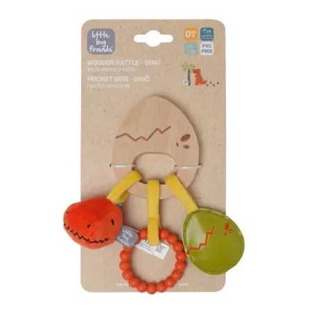 Little Big Friends Wooden Rattle - Dino 304850 3700552304850 Tjskids.com