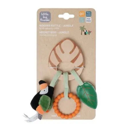 Little Big Friends	Wooden Rattle - Jungle 304843	3700552304843 Tjskids.com