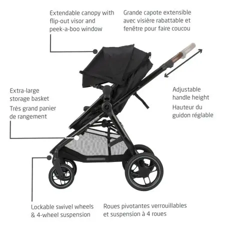 Maxi Cosi Zelia Luxe 5-in-1 Modular Travel System - Essential Green 01363CFNG 884392003616 Tjskids.com