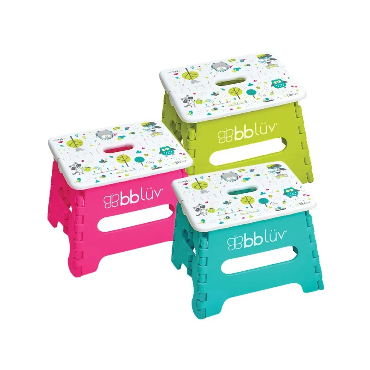 bbluv Step Folding Step Stool Pink TJsKids TjsKids
