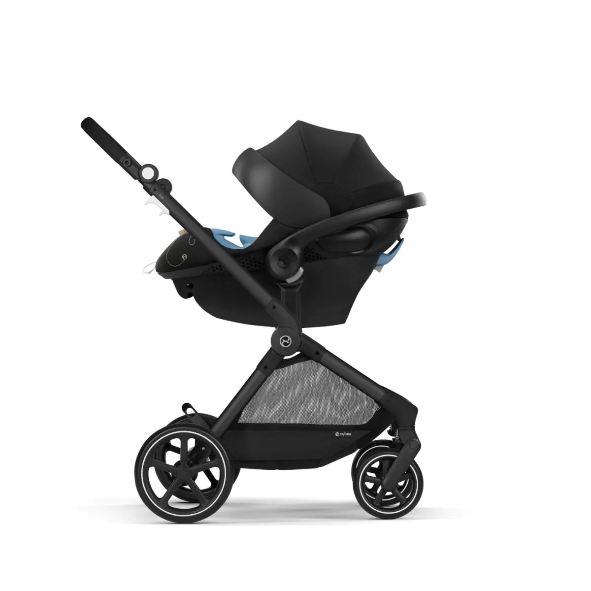 Cybex Eos Black Stroller Frame and Seat Moon Black TjsKids