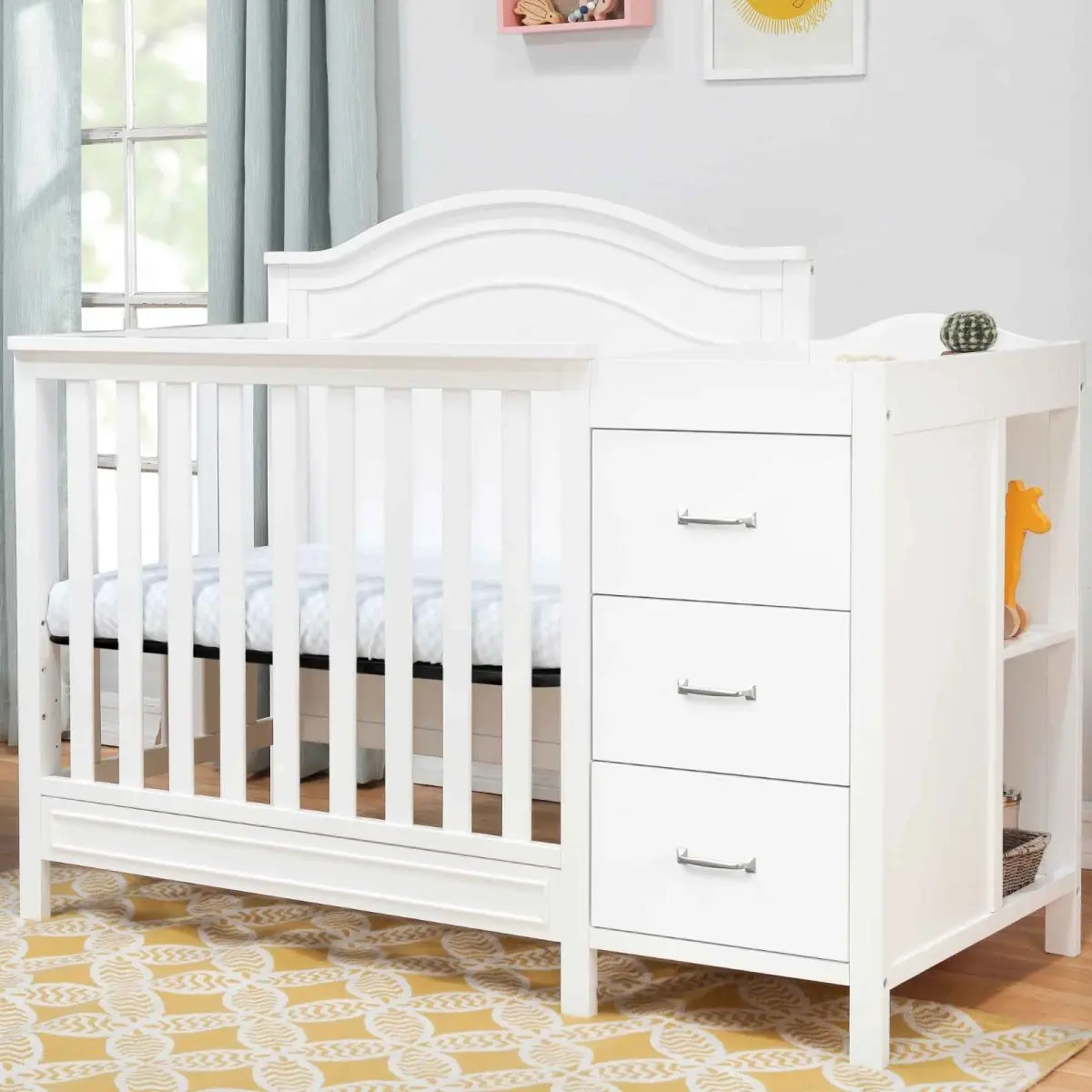 DaVinci Charlie 4 in 1 Convertible Mini Crib and Changer White TjsKids
