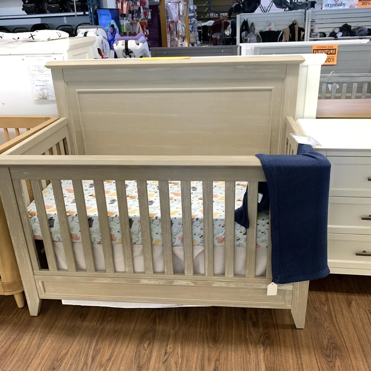 Monogram by Namesake Beckett Rustic 4 In 1 Flat Top Crib TjsKids