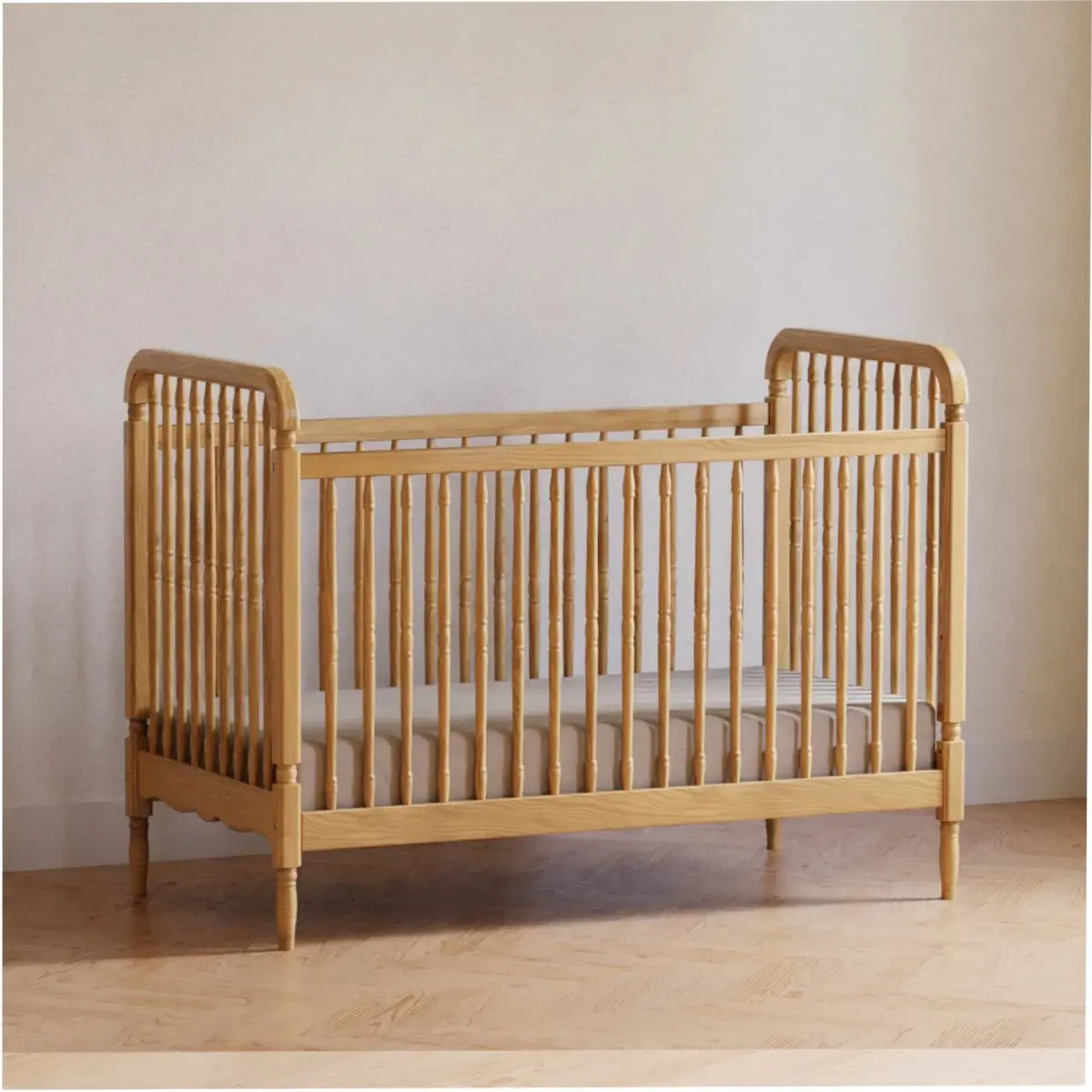 Liberty 3 in 1 Convertible Spindle Crib Honey TjsKids