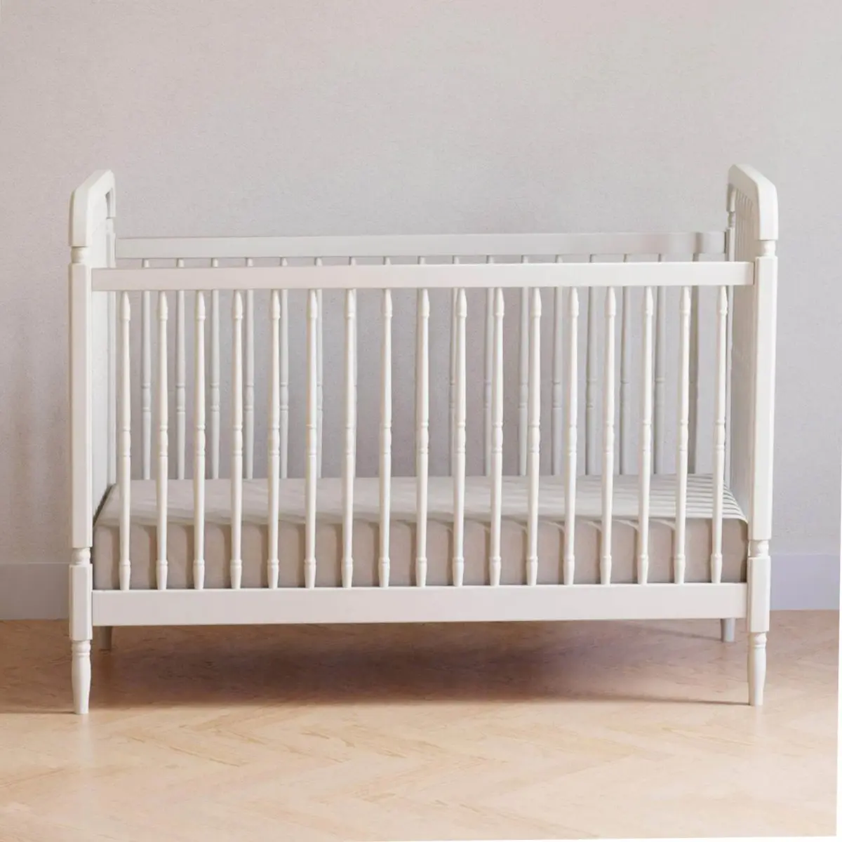 Namesake Liberty 3 in 1 Convertible Spindle Crib Warm White TjsKids