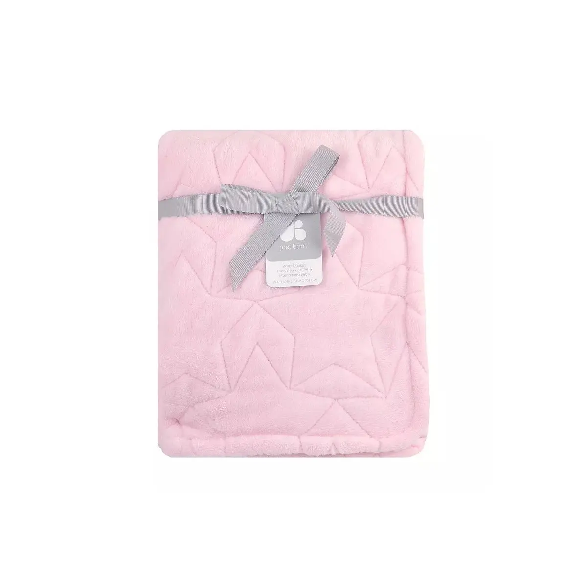 Just Born Pink Stars Plush Baby Blanket