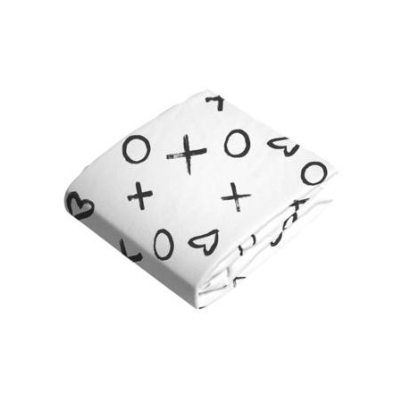 Flannel Fitted Change Pad Sheet with Slits XO Black n White S347-639