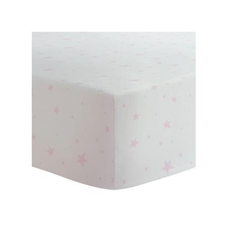 Flannel Playpen Fitted Sheet Pink Scribble Star S345-604