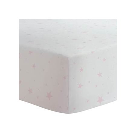 Flannel Bassinet Sheet Pink Scribble Stars S335-604
