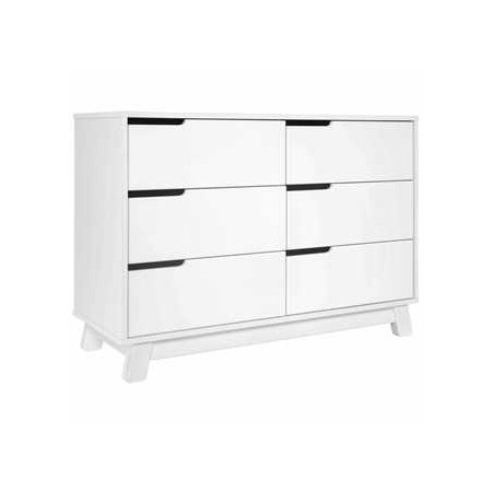 Hudson 6 Drawer Double Dresser White