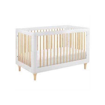 Lolly 3 in 1 Crib with Toddler Rail White Natural