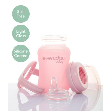 Glass Sippy Cup - Rose Pink