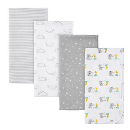 Gerber 4-Pack Baby Baby Animals Flannel Receiving Blankets	GCW40059 13618218163 Tjskids.com