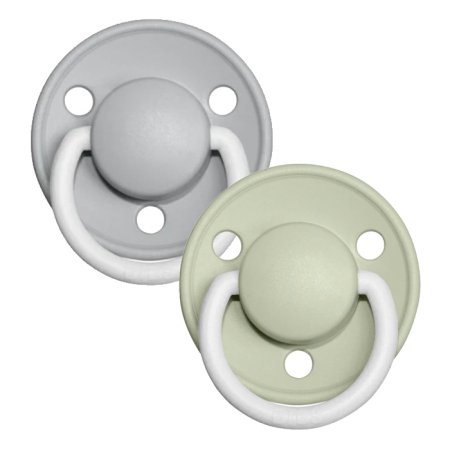 Bibs De Lux Silicone Pacifier One Size 2 Pack - Sage Glow/Cloud Glow 150217 5713795200627 tjskids.com