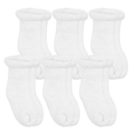 Kushies Terry 6 Pk Socks - White