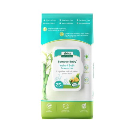 Aleva Naturals Bamboo Baby Instant Bath Toweletts