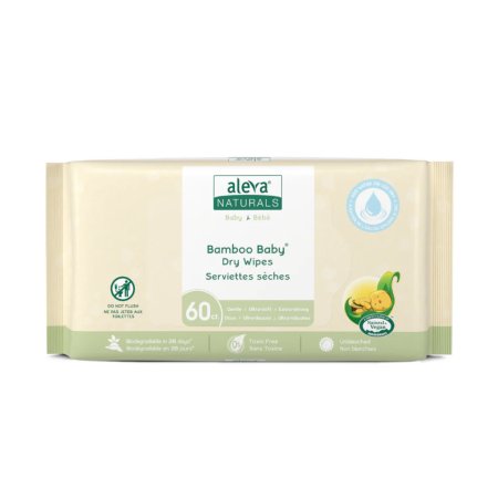 Aleva Naturals Bamboo Baby Dry Wipes 60ct 37891 624721378912 Tjskids.com
