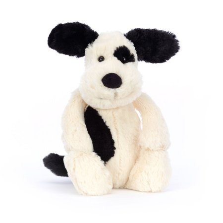 Jellycat Bashful Black & Cream Puppy Tjskids.com