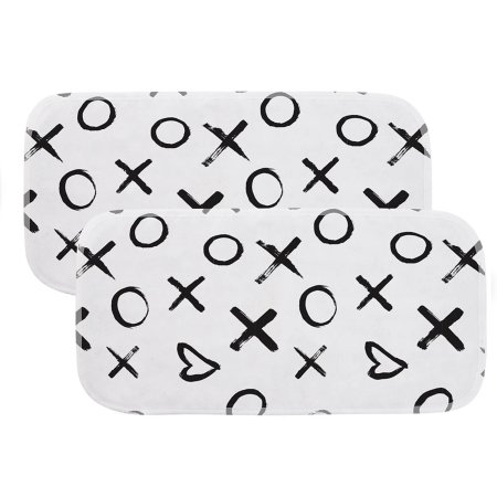 Burp Pad 2 Pack - Black White XO