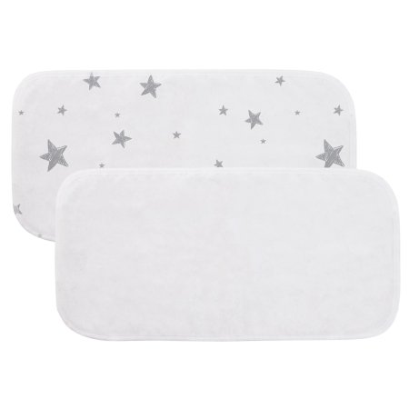Kushies Burp Pad 2 Pack - Grey Stars/White Solid	A383-N07 Tjskids.com