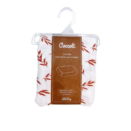 Coccoli Changing Pad Cover - Coral Caramel Leaves