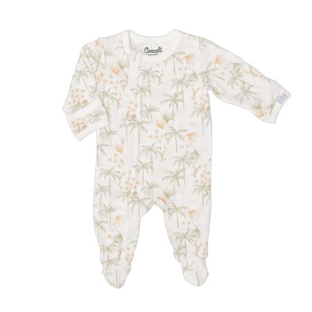 Coccoli Modal Zipper Footie - Tropical On Cream