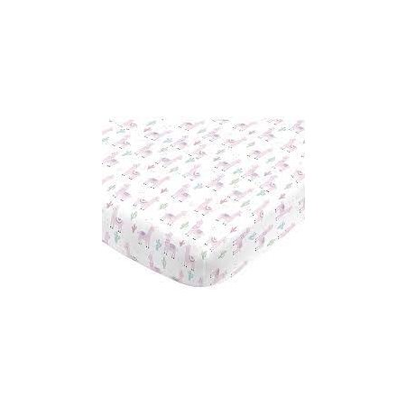 Just Born Crib Fitted Sheet - Pink Llama GCW50156 32633130366 Tjskids.com